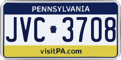 PA license plate JVC3708