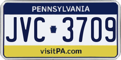 PA license plate JVC3709