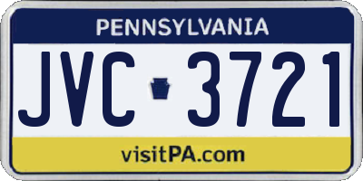 PA license plate JVC3721