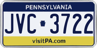 PA license plate JVC3722