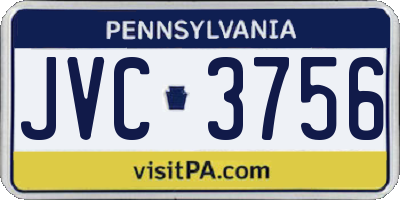 PA license plate JVC3756