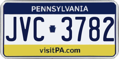 PA license plate JVC3782