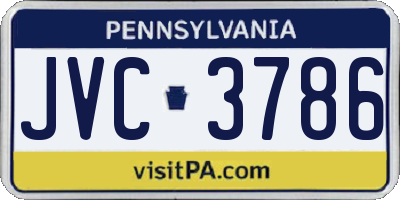 PA license plate JVC3786