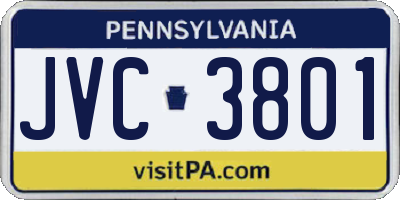PA license plate JVC3801