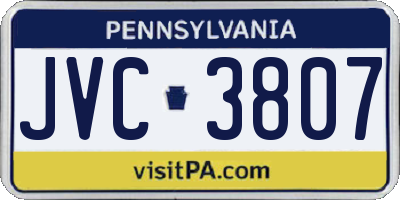 PA license plate JVC3807