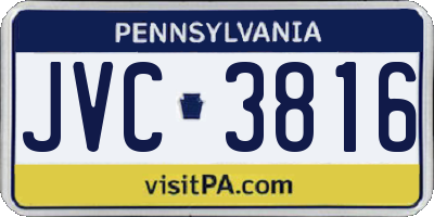 PA license plate JVC3816