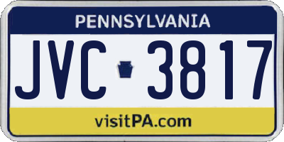 PA license plate JVC3817