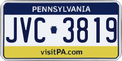 PA license plate JVC3819
