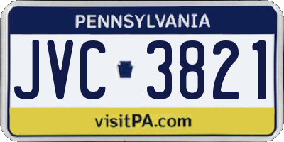 PA license plate JVC3821