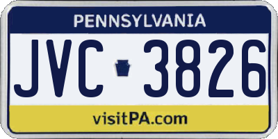 PA license plate JVC3826