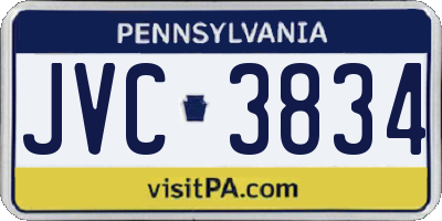 PA license plate JVC3834