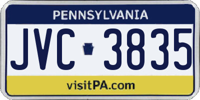 PA license plate JVC3835