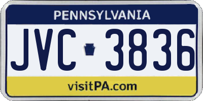 PA license plate JVC3836