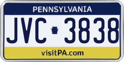 PA license plate JVC3838