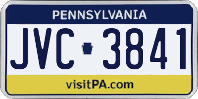 PA license plate JVC3841
