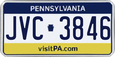PA license plate JVC3846