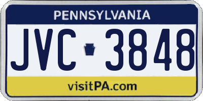 PA license plate JVC3848