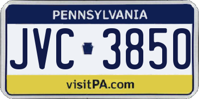 PA license plate JVC3850