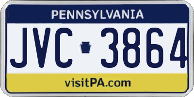 PA license plate JVC3864