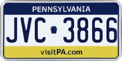 PA license plate JVC3866