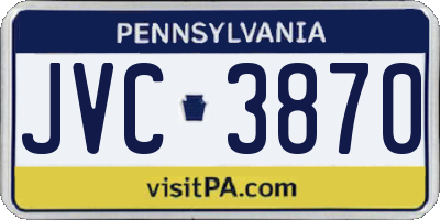 PA license plate JVC3870