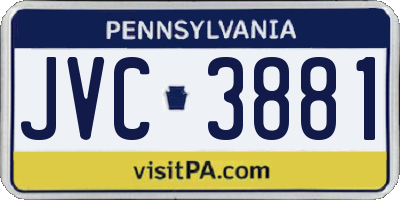 PA license plate JVC3881