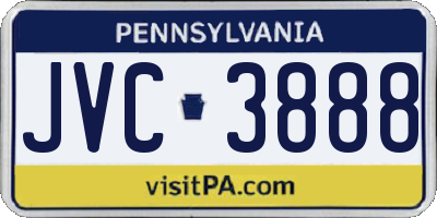 PA license plate JVC3888