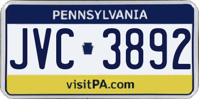 PA license plate JVC3892