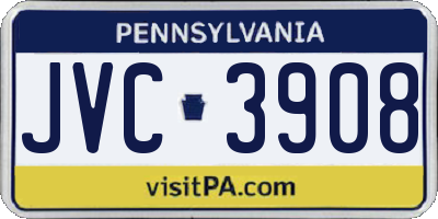 PA license plate JVC3908