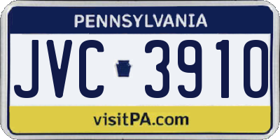PA license plate JVC3910