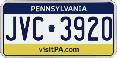 PA license plate JVC3920