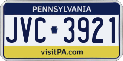 PA license plate JVC3921