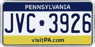 PA license plate JVC3926