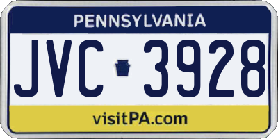 PA license plate JVC3928