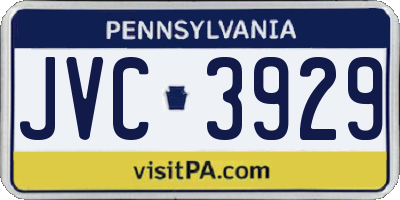 PA license plate JVC3929