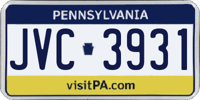 PA license plate JVC3931