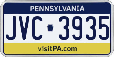 PA license plate JVC3935