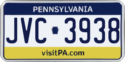 PA license plate JVC3938