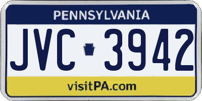 PA license plate JVC3942