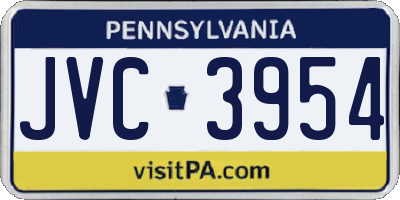 PA license plate JVC3954