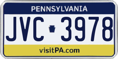 PA license plate JVC3978