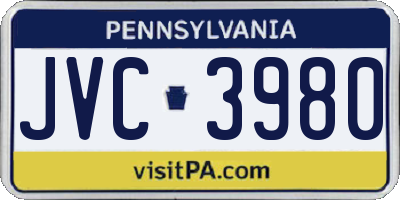 PA license plate JVC3980