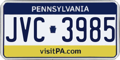 PA license plate JVC3985