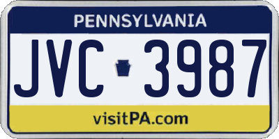 PA license plate JVC3987