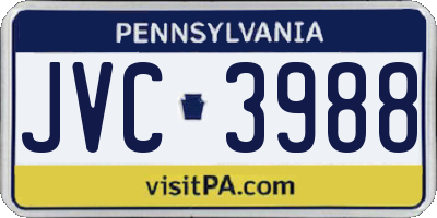 PA license plate JVC3988