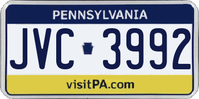 PA license plate JVC3992