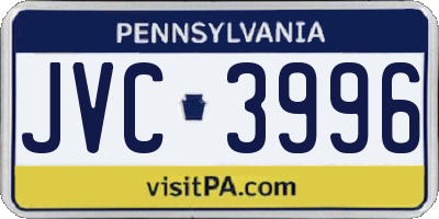 PA license plate JVC3996