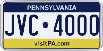 PA license plate JVC4000