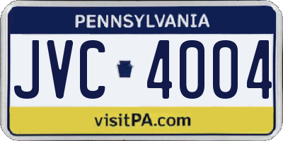 PA license plate JVC4004