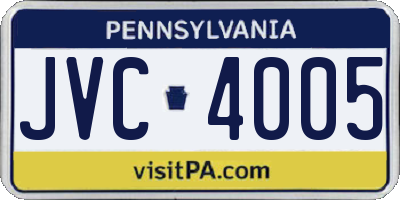 PA license plate JVC4005